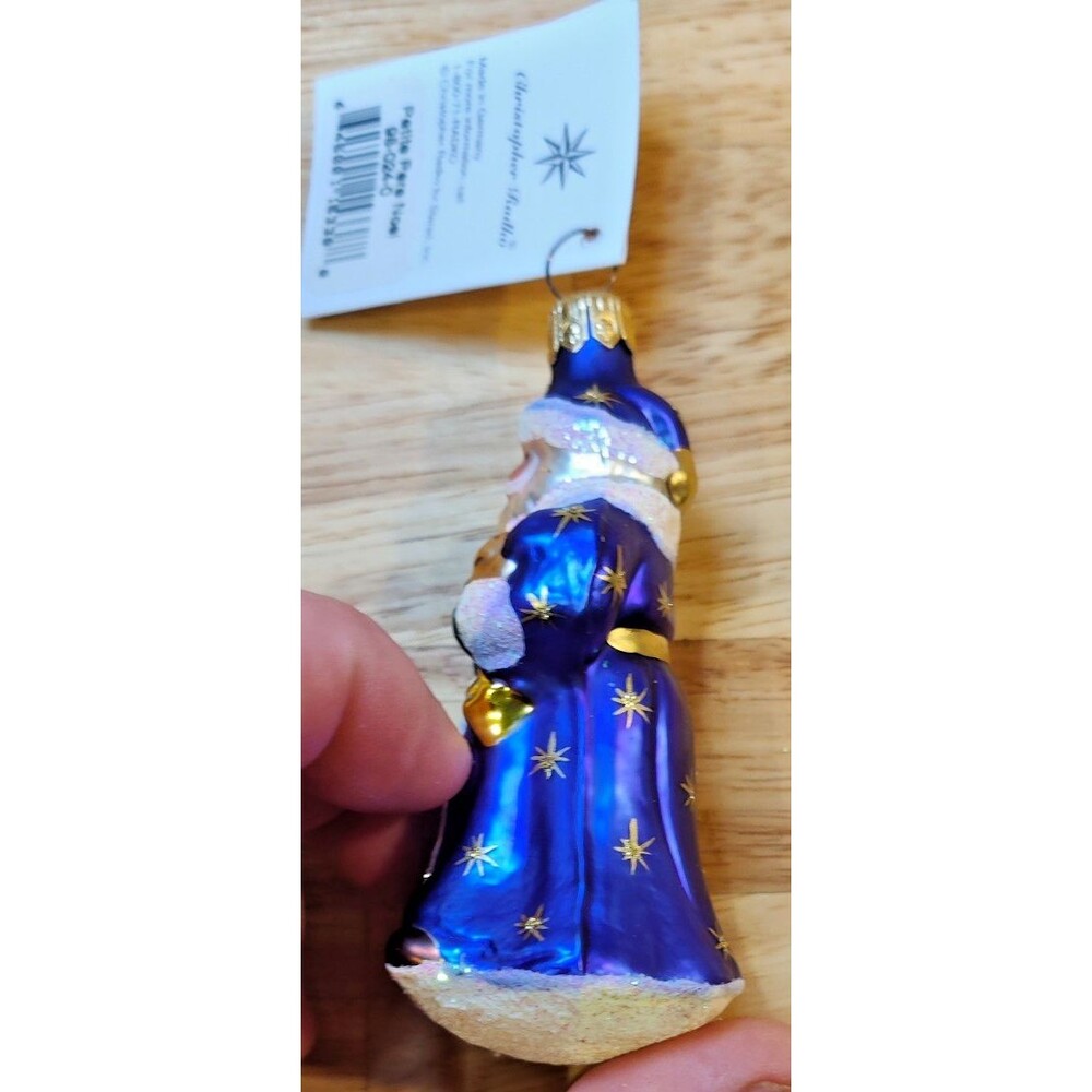 1998 CHRISTOPHER RADKO Petite Pere Noel Germany Glass Christmas Ornament tag - Picture 4 of 10